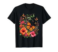 Mariposa Monarca Metamorfosis Oruga Floral Naturaleza Camiseta gráfica económica