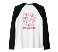 Mariposa Muslos Paciencia Gen Zer Big Sis Esposa Arte EN LA Espalda Camiseta Manga Raglan
