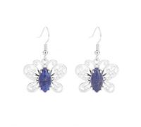 Mariposa Natural Stone Pending Pardina marquesa de marquesa Cuarzo Rosa Tigre Ojo de Cristal Arete para Mujeres luz de Pared