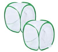 Mariposa NetButterfly Cage 2pcs Butterfly Habitat Cage 12x12x12'' Plegable Casa Jardín Pop-up Malla Tienda de campaña Red Orugas para Kit para Niños Raising House