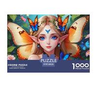 Mariposa niña Hada Material De Papel Resistente Buen Rompecabezas, Apto para Relax En Casa Y Hobbies Personales 38x26cm/1000pcs