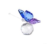 Mariposa para bola de cristal, adorno transparente K9 sobre base de metal, centro de mesa, 60 mm (morado)
