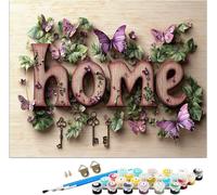 Mariposa Pintar por Numeros Adultos Sin Marco Lienzo 80x120cm, Pintar por Numeros Adultos Carta Patrón con 3 Pinceles y Pigmento Acrílico, Paint by Numbers Adults Kit per Home Decor, Regalo, Model268