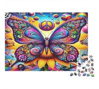 Mariposa psicodélica Puzzle 1000 Piezas Papel Reciclado para Adultos Puzzle para Adultos Imposible difícil desafiante Excelente Idea de Regalo para niños a Partir de 12 años 70x50cm/1000pcs