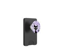 Mariposa púrpura pálida Doodle Dibujar Romántico Gato Negro Energía PopSockets PopWallet para MagSafe