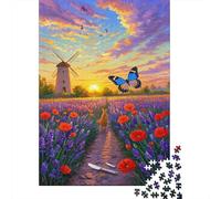 Mariposa Puzzle De 1000 Piezas The Mariposa Under The Setting Sun Rompecabezas para Adultos De 1000 Piezas Juego Regalo 1000pcs (75x50cm)
