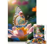 Mariposa sobre Flor a la luz del Sol Rompecabezas de 1000 Piezas para Adultos Regalo Ideal para ejercitar la Mente y Disfrutar de un Momento de Paz Navidad (50x75cm)