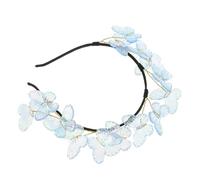 Mariposa tocado rave arco iris diademas diadema colorido diadema de moda boda mariposa tocado alas mariposa pelo borla plástico azul