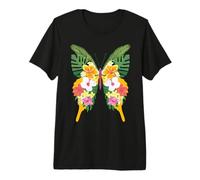 Mariposa Tropical con alas Florales Island Vibes Camiseta Premium