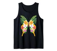 Mariposa tropical con alas florales Island Vibes Camiseta sin Mangas