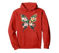 Mariposa tropical con alas florales Island Vibes Sudadera con Capucha