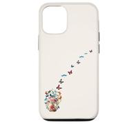 Mariposa voladora floral Mason Jar of Flowers Butterflies Art Carcasa para iPhone 12/12 Pro