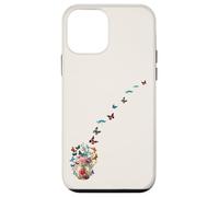 Mariposa voladora floral Mason Jar of Flowers Butterflies Art Carcasa para iPhone 12 mini