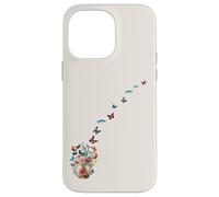 Mariposa voladora floral Mason Jar of Flowers Butterflies Art Carcasa para iPhone 14 Pro Max