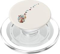 Mariposa voladora floral Mason Jar of Flowers Butterflies Art PopSockets PopGrip para MagSafe