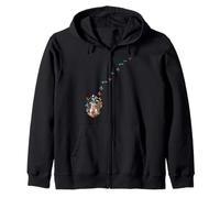 Mariposa voladora floral Mason Jar of Flowers Butterflies Art Sudadera con Capucha