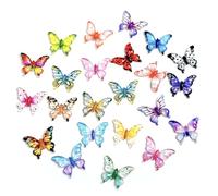 Mariposas 3D, 200 Piezas Mini Mariposas de Resina 3D con Espalda Plana para Manualidades Decoraciones de, Pequeñas Figuras Coloridas para Arte de Uñas, Bricolaje, Jardines de Hadas