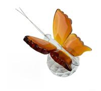 Mariposas artísticas hechas a mano en K9 para cristal, figuras decorativas de cristal perfectas para cualquier ocasión (ámbar)