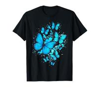 Mariposas Azules Arte Jardín Hermosas Maripos Camiseta