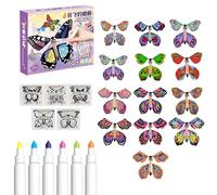 Mariposas de pintura blanca mágica, juguetes de mariposa para montar - mariposa voladora mágica - Juguete de mariposa hecho a mano, tarjetas de mariposa voladora mágicas para fiesta de cumpleaños y