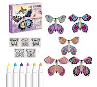 Mariposas de Pintura Blanca mágica, Juguetes de para Montar - Juguete de Hecho a Mano Wind up Butterfly | Juguete de Hecho a Mano, Tarjetas voladoras mágicas para de