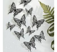 Mariposas Decorativos 3D, CAYUDEN 24 pcs Extraíbles Espejos Decorativos de Pared 3 Tamaños Decoraciones Paredes Butterfly Stickers pared Decorativas para Fiesta Boda Dormitorio Jardin Decoración
