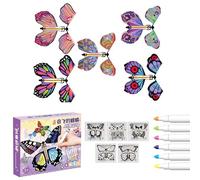 Mariposas mágicas blancas para colorear, juguetes para criar mariposas, tarjetas de mariposas, mariposas voladoras mágicas, hada mágica, mariposa voladora, primavera