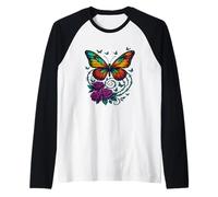 Mariposas Y Alambre Espino Estética Camiseta Manga Raglan