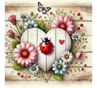 Mariquita Corazón de Margarita Puzzle 70 Piezas,Rompecabezas DIY Adultos,Puzle Clásico para Adultos Entretenimiento Creativo, Juegos Desafiantes