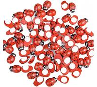 Mariquita de Madera,100 Piezas Mini Mariquitas Decorativas Adhesivos para Pegatinas Scrapbooking Manualidades