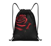 Mariquita roja impresión bolsas con cordón mochila bolsa deporte gimnasio bolsa cordón bolsa compras cadena bolsa, Rojos y rosas, S