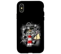 marítimo faros gaviotas rosa viento barco brújula vela gaviota Carcasa para iPhone X/XS