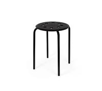 Marius - Taburete apilable (45 cm), color negro