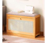 MARIYCH Banco de Almacenamiento de Entrada con Zapatero con Asiento Acolchado, gabinete Organizador de Zapatos de Madera de 2 Niveles para Armario, Entrada, Pasillo, Dormitorio