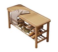 MARIYCH Banco de Almacenamiento de Zapatos de 3 Niveles, Banco de Zapatero de Entrada de Estilo rústico, Organizador de Zapatos de Madera para Entrada, Sala de Estar, Dormitorio