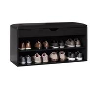 MARIYCH - Banco de almacenamiento de zapatos de madera con tapa abatible, organizador de entrada de 2 niveles, almacenamiento elegante para dormitorio, pasillo, sala de estar, armario, diseño que