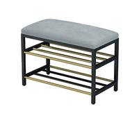 MARIYCH - Banco de almacenamiento tapizado de terciopelo para zapatos, otomana de 3 niveles con estante, elegante asiento de entrada para sala de estar y dormitorio, muebles funcionales para el