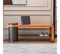 MARIYCH - Banco de zapatos tapizado para entrada con almacenamiento de piel sintética, elegante organizador de pasillo y dormitorio, asiento multifuncional y zapatero para decoración del hogar