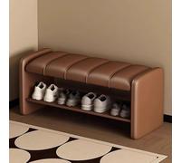 MARIYCH Banco Zapatero de Entrada de 2 Niveles, Banco Organizador de Almacenamiento para Pasillo con Asiento de Cuero sintético, Estructura de Metal, para Dormitorio y Sala de Estar