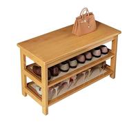 MARIYCH - Banco zapatero de madera de 3 niveles, elegante solución de almacenamiento de entrada para puerta delantera, dormitorio y pasillo, organizador de zapatos duradero con asiento cómodo