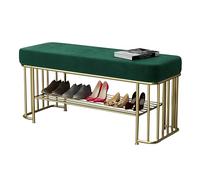 MARIYCH - Banco zapatero de terciopelo para entrada, elegante asiento tapizado de almacenamiento para pasillo, sala de estar, dormitorio, extremo de cama, vestíbulo, organizador que ahorra espacio