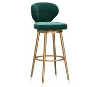 MARIYCH Juego de 1 Taburete de Bar de Terciopelo con Altura de mostrador, taburetes de Bar giratorios para Comedor con reposapiés de Metal, sillas de Bar tapizadas Modernas, Verde 75 cm, Patas dorad