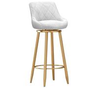 MARIYCH Juego de 1 Taburete de Bar Giratorio, Silla de Bar de Altura de mostrador con Asiento tapizado y reposapiés de Metal Dorado, sillas de Isla de Terciopelo Modernas para Cocina, sillas de Come