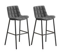 MARIYCH Juego de 2 taburetes Altos de Bar, taburetes de Bar con Respaldo Acolchado, Patas de Metal, sillas de Bar de Piel sintética para Isla de Cocina