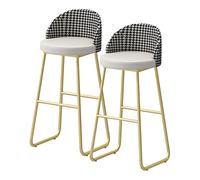MARIYCH Juego de 2 taburetes de Bar con Altura de mostrador, con Respaldo y reposapiés, de Piel sintética, para Isla, cafetería y Pub, 75 cm, Color Blanco