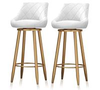 MARIYCH Juego de 2 taburetes de Bar Modernos con Altura de Barra Dorada, Taburete tapizado de Terciopelo con Respaldo, sillas de Isla de Cocina para mostrador de Cocina, Bar de casa, Comedor, cafete