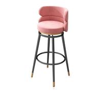 MARIYCH Juego de taburetes de Bar giratorios de 1/2/3/4 de Altura, Taburete de Isla de Metal Giratorio Moderno con Respaldo Alto, sillas de Bar para el hogar, Cocina, Comedor, Patas Negras Rosadas d