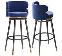 MARIYCH Juego de taburetes de mostrador de 1/2/3/4, Taburete Giratorio de 360 Grados, sillas de Comedor tapizadas Modernas, taburetes de Altura de mostrador con Patas de Metal, Patas Azules y Negras