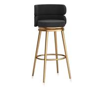 MARIYCH Juego de taburetes de mostrador de 1/2/3/4, Taburete Giratorio de 360 Grados, sillas de Comedor tapizadas Modernas, taburetes de Altura de mostrador con Patas de Metal, Patas de Oro Negro, 1