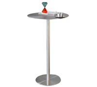 MARIYCH Mesa Auxiliar de Acero Inoxidable para Patio al Aire Libre, Redonda, Alta, para cócteles, bistró, desayunador, Bar, Altura de mostrador, Mesa de Centro Alta (50 x 50 x 105 cm)